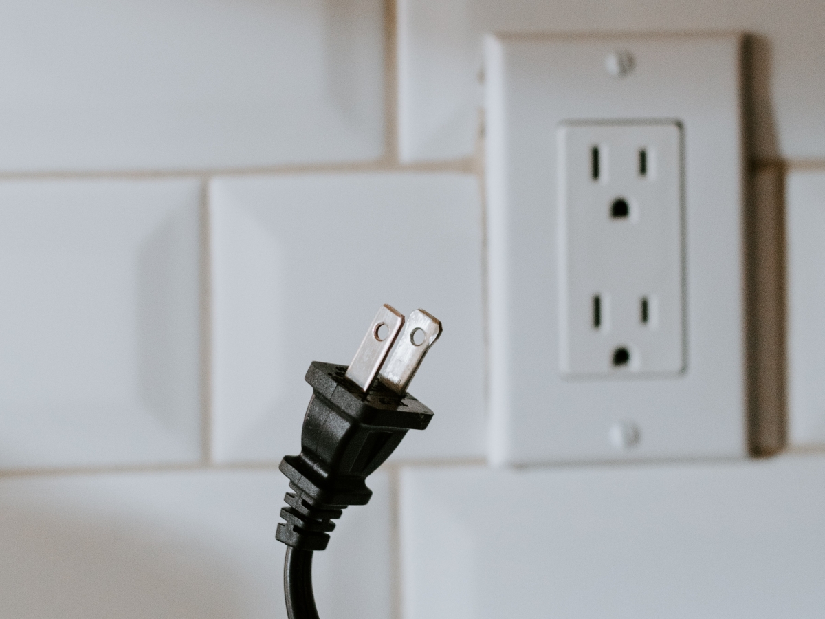 unplugged electrical cord from receptacle